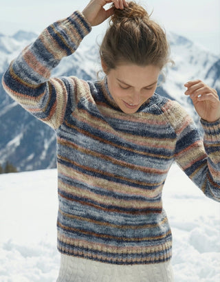 Maglia - Maglia collo alto riga melange afa 25206 - Cielo - VEVI