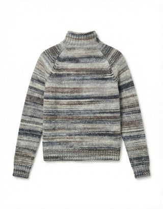 Maglia - Maglia collo alto riga melange afa 25206 - Grigio - VEVI