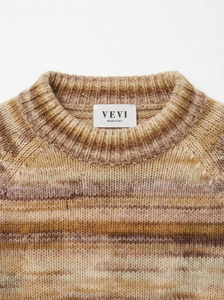 Maglia - Maglia collo alto riga melange afa 25206 - Tabacco - VEVI