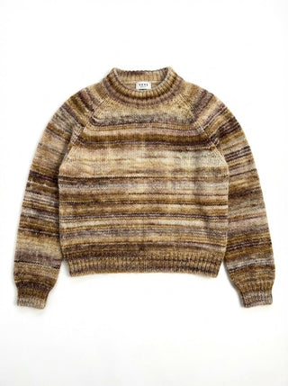 Maglia - Maglia collo alto riga melange afa 25206 - Tabacco - VEVI