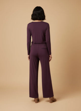 Maglia - Maglia cut out accessorio - Burgundy - vevi.it