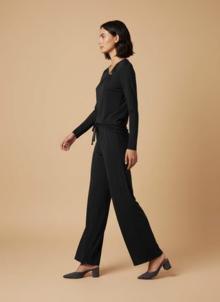 Maglia - Maglia cut out accessorio - Nero - vevi.it