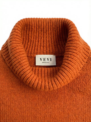 - Maglia dolcevita baby alpaca cxa 24655 - Arancio - VEVI