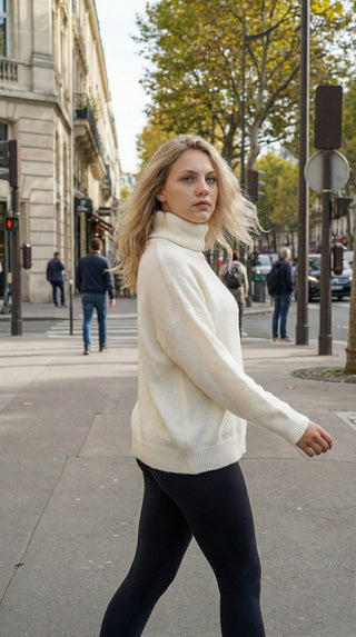  - Maglia dolcevita baby alpaca cxa 24655 - Panna - VEVI