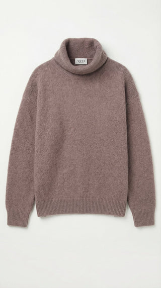  - Maglia dolcevita baby alpaca cxa 24655 - Tortora melange - VEVI