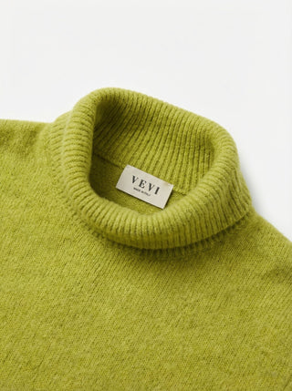  - Maglia dolcevita baby alpaca cxa 24655 - Verde - VEVI