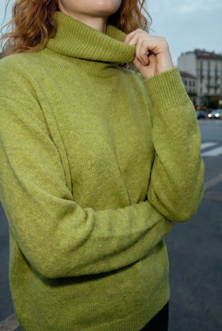  - Maglia dolcevita baby alpaca cxa 24655 - Verde - VEVI