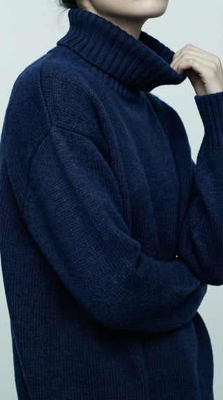 Maglia - Maglia dolcevita cashmere afa 6662 - Blu - VEVI