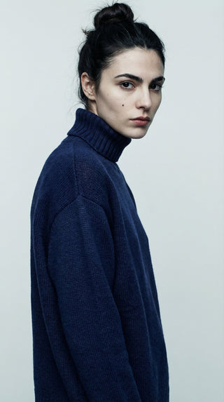 Maglia - Maglia dolcevita cashmere afa 6662 - Blu - VEVI