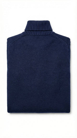 Maglia - Maglia dolcevita cashmere afa 6662 - Blu - VEVI