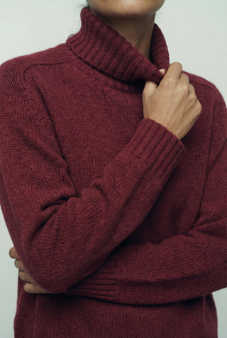 Maglia - Maglia dolcevita cashmere afa 6662 - Bordeaux - VEVI