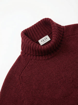 Maglia - Maglia dolcevita cashmere afa 6662 - Bordeaux - VEVI