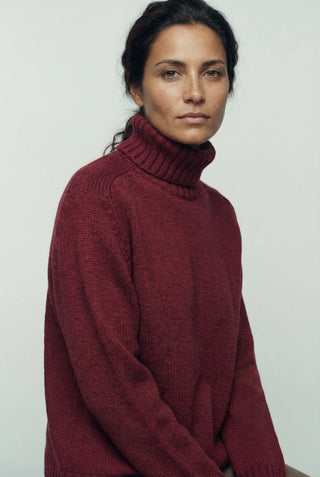 Maglia - Maglia dolcevita cashmere afa 6662 - Bordeaux - VEVI