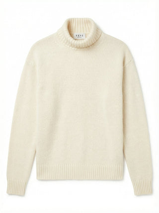 Maglia - Maglia dolcevita cashmere afa 6662 - Panna - VEVI