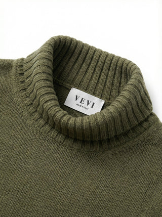 Maglia - Maglia dolcevita cashmere afa 6662 - Verde militare - VEVI