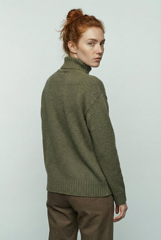 Maglia - Maglia dolcevita cashmere afa 6662 - Verde militare - VEVI