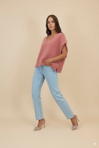 Maglia - Maglia gilet80% kid mohair - Pesca - vevi.it