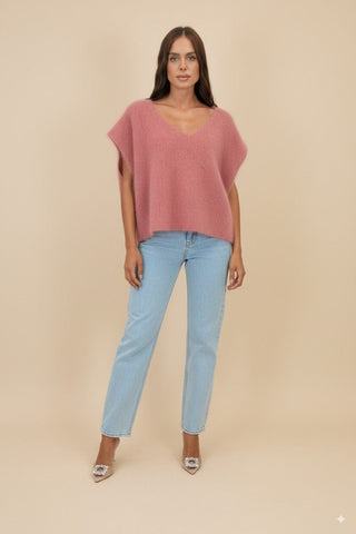 Maglia - Maglia gilet80% kid mohair - Pesca - vevi.it