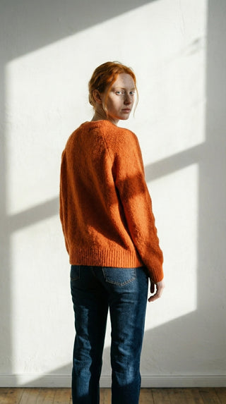 Maglia - Maglia girocollo alpaca 25513 - Arancio - VEVI