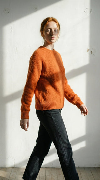 Maglia - Maglia girocollo alpaca 25513 - Arancio - VEVI