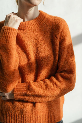 Maglia - Maglia girocollo alpaca 25513 - Arancio - VEVI