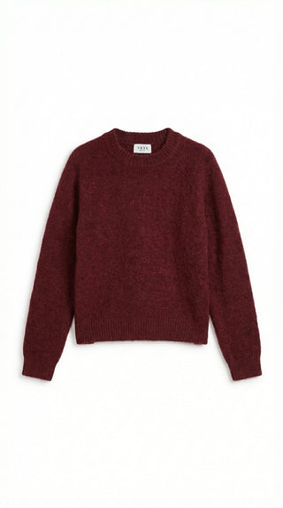 Maglia - Maglia girocollo alpaca e lana - Bordeaux - VEVI