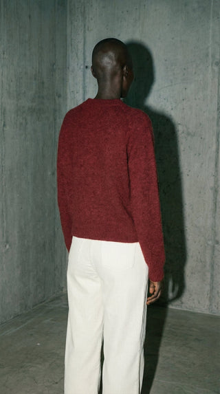 Maglia - Maglia girocollo alpaca e lana - Bordeaux - VEVI