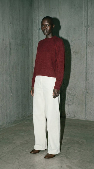 Maglia - Maglia girocollo alpaca e lana - Bordeaux - VEVI