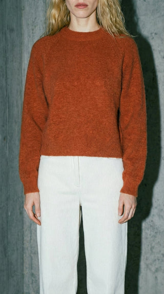 Maglia - Maglia girocollo alpaca e lana - Mattone - VEVI