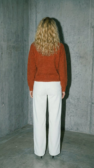 Maglia - Maglia girocollo alpaca e lana - Mattone - VEVI