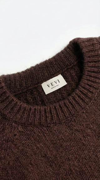 Maglia - Maglia girocollo alpaca e lana - Moro - VEVI