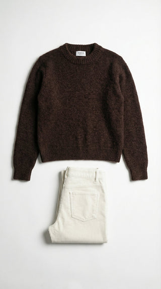 Maglia - Maglia girocollo alpaca e lana - Moro - VEVI