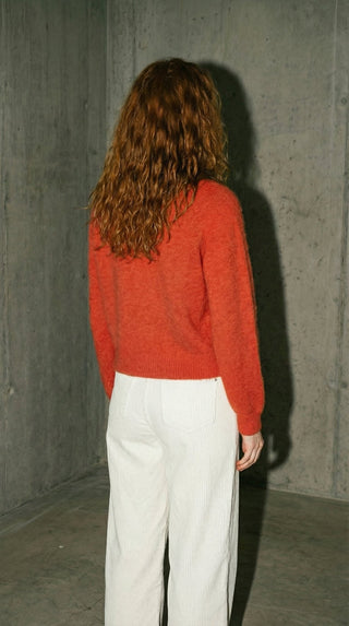 Maglia - Maglia girocollo alpaca e lana - Rosso - VEVI