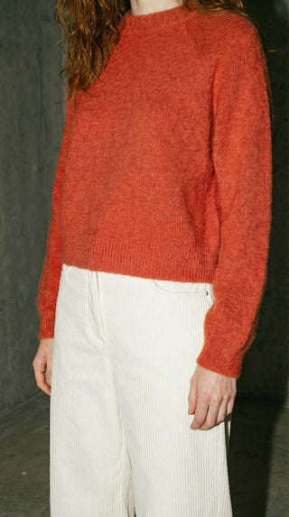 Maglia - Maglia girocollo alpaca e lana - Rosso - VEVI