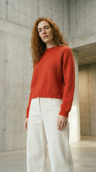 Maglia - Maglia girocollo alpaca e lana - Rosso - VEVI