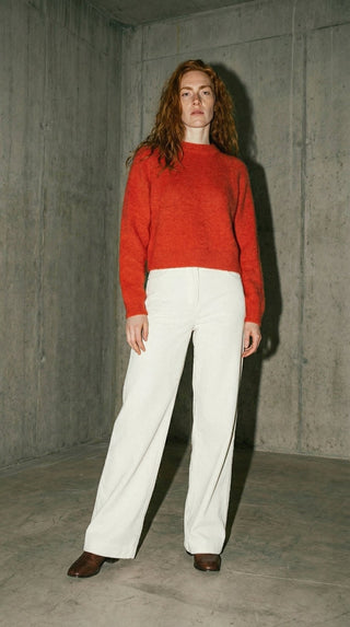 Maglia - Maglia girocollo alpaca e lana - Rosso - VEVI