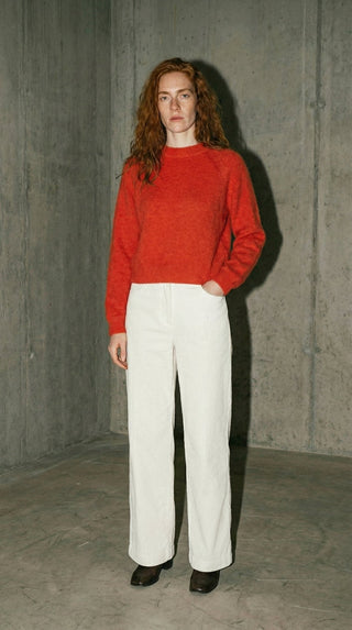 Maglia - Maglia girocollo alpaca e lana - Rosso - VEVI