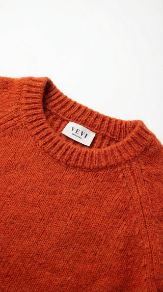 Maglia - Maglia girocollo alpaca e lana - Rosso - VEVI