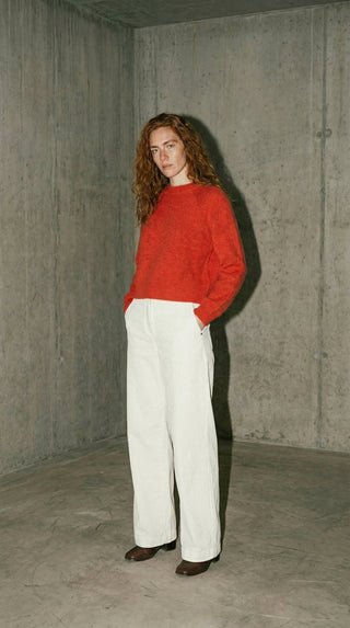 Maglia - Maglia girocollo alpaca e lana - Rosso - VEVI