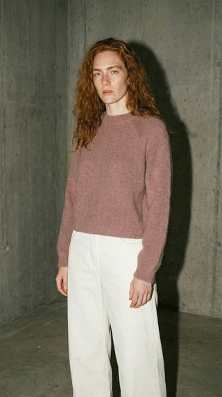 Maglia - Maglia girocollo alpaca e lana - Tortora - VEVI