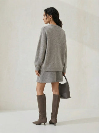 Maglia - Maglia girocollo fine wool CXA 24623 - Beige - VEVI