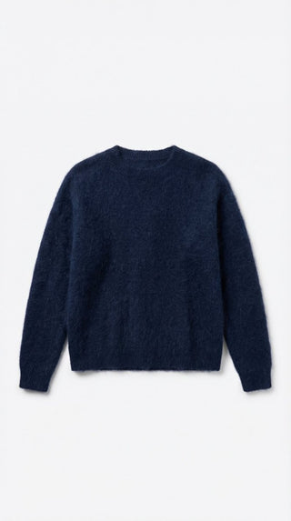 Maglia - Maglia girocollo fine wool CXA 24623 - Blu - VEVI