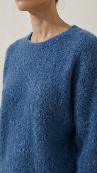 Maglia - Maglia girocollo fine wool CXA 24623 - Blu - VEVI