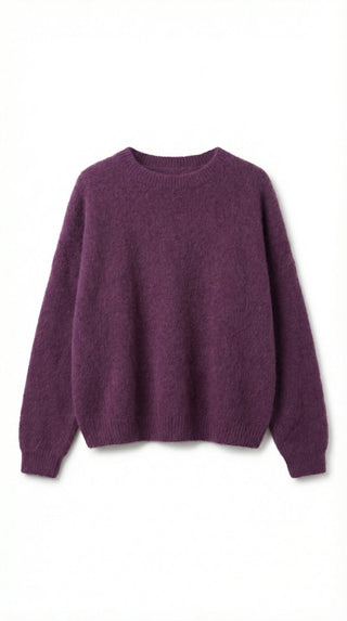 Maglia - Maglia girocollo fine wool CXA 24623 - Bordeaux - VEVI