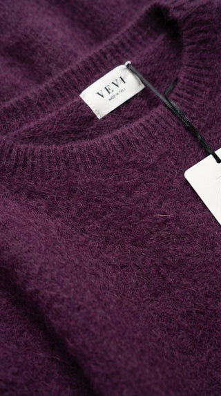 Maglia - Maglia girocollo fine wool CXA 24623 - Bordeaux - VEVI
