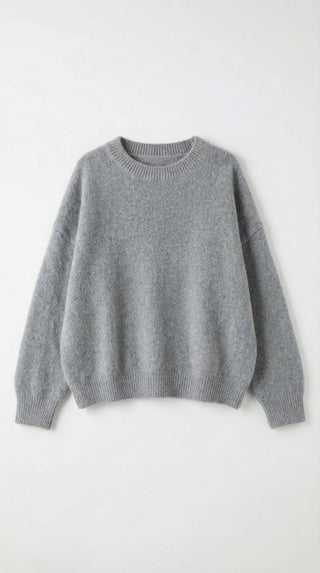 Maglia - Maglia girocollo fine wool CXA 24623 - Grigio chiaro melange - VEVI