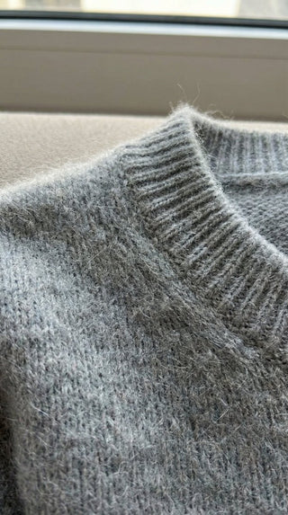 Maglia - Maglia girocollo fine wool CXA 24623 - Grigio chiaro melange - VEVI