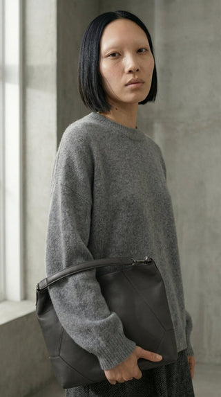 Maglia - Maglia girocollo fine wool CXA 24623 - Grigio melange - VEVI