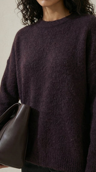 Maglia - Maglia girocollo fine wool CXA 24623 - Moro - VEVI