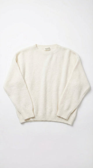 Maglia - Maglia girocollo fine wool CXA 24623 - Panna - VEVI